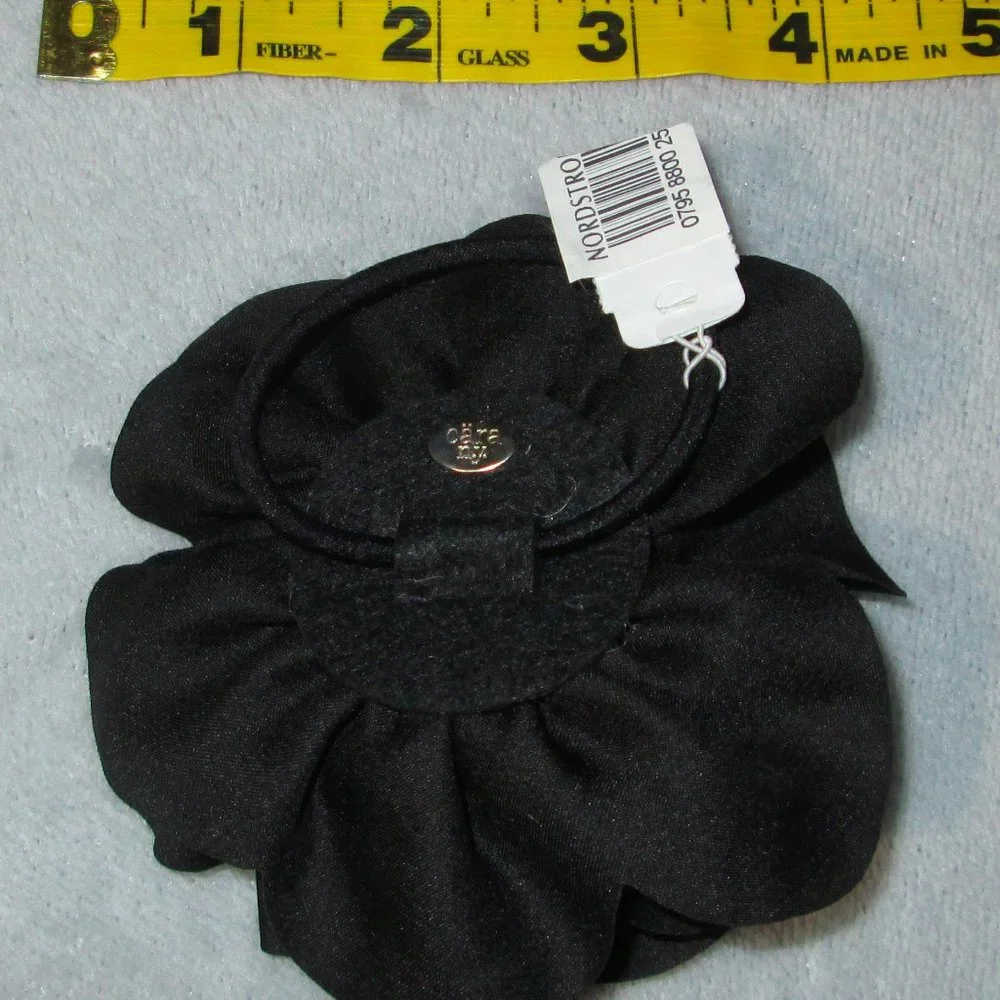 NWT Silky Black Flower Hair Accessory